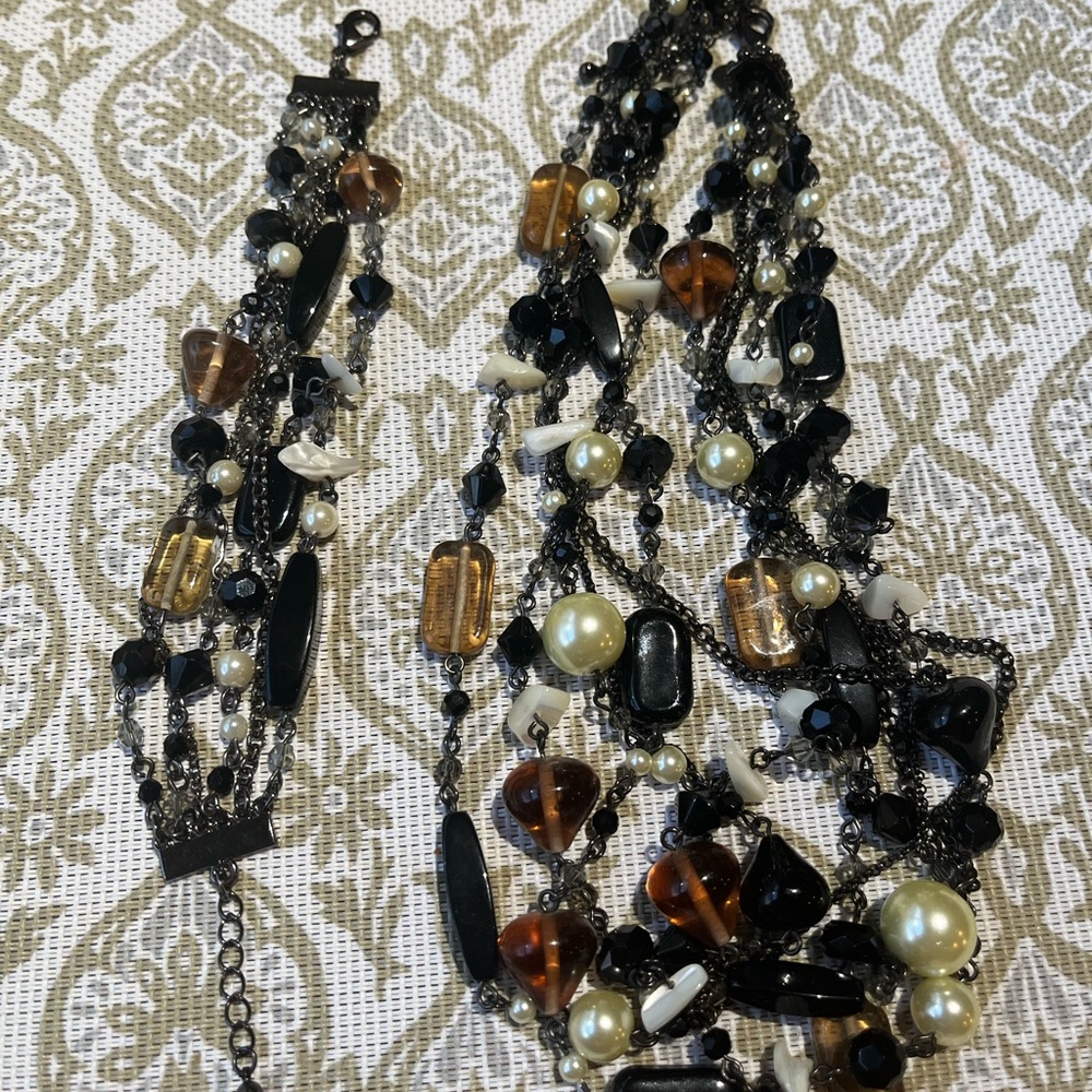 Lia Sophia Elegant Multi-Strand glass Beaded Necklace and braclet